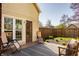 Cozy backyard patio features comfortable seating and a landscaped yard at 8104 Pocket Hollow Ct, Indianapolis, IN 46256