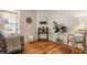 Cozy living room with hardwood floors, stylish furnishings, and a view to the outside at 8104 Pocket Hollow Ct, Indianapolis, IN 46256