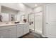 Elegant bathroom featuring a double vanity and a large shower at 829 Stark St, Greenfield, IN 46140