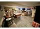 Finished basement with a pool table, bar area, and seating at 868 N Raceway Rd, Indianapolis, IN 46234