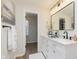 Elegant bathroom with a double vanity and marble countertop at 1716 Westwood Dr, Anderson, IN 46011