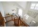 View from above of staircase leading to upper level at 6116 Prairie Stream Way, Columbus, IN 47203