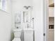 Neutral powder room with vanity and fixtures at 6327 E 52Nd Pl, Indianapolis, IN 46226
