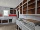 Kitchen with grey cabinets, needs updating at 13146 N Paddock Rd, Camby, IN 46113