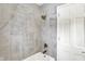 Clean bathroom with a walk-in shower and updated fixtures at 3015 Olive Branch Rd, Greenwood, IN 46143