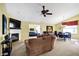 Spacious living room featuring a fireplace and ample natural light at 4139 Bella Ct, Indianapolis, IN 46237