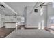 Modern kitchen with white cabinets, butcher block island, and stainless steel appliances at 4450 W 300 N, Fairland, IN 46126