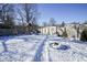 Playset and firepit area in snowy backyard at 6225 Hythe Rd, Indianapolis, IN 46220