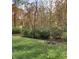 Landscaped backyard with autumn leaves and trees at 6711 Colville Pl, Indianapolis, IN 46236