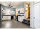 Kitchen with white cabinets, stainless steel appliances, and tiled floor at 857 S Tompkins St, Shelbyville, IN 46176