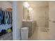 Clean bathroom with double vanity, modern lighting, and walk-in shower at 1001 Parker Ln, Westfield, IN 46074