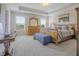 Bright bedroom with tray ceiling, wood furniture, and a large window at 1001 Parker Ln, Westfield, IN 46074