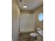 Modern bathroom featuring a large walk-in shower and updated fixtures at 117 Tracy Rd, Whiteland, IN 46184