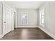 Bedroom with double closets and wood floors at 1218 N Grant Ave, Indianapolis, IN 46201