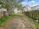 Large backyard with a shed and wooden fence at 128 Wisconsin St, Indianapolis, IN 46225