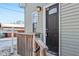 Dark brown front door with wooden steps at 1418 S New Jersey St, Indianapolis, IN 46225