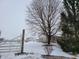 Stone ranch home with a white fence in winter setting at 1545 S Us 421, Zionsville, IN 46077