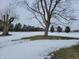Winter scene showing a snow-covered yard with leafless trees at 1545 S Us 421, Zionsville, IN 46077