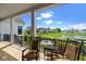 Balcony view overlooking community green space, pond, fire pit area and nearby homes at 15844 Nocturne Dr, Westfield, IN 46074
