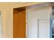 Modern wooden door frame creating a seamless transition between rooms, showcasing contemporary design at 15844 Nocturne Dr, Westfield, IN 46074