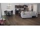 Open concept kitchen with island and stainless steel appliances at 173 Megan Way, Cumberland, IN 46229