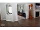Open concept living room with hardwood floors and fireplace at 173 Megan Way, Cumberland, IN 46229