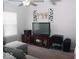 Living room with sectional sofa and large TV at 173 Megan Way, Cumberland, IN 46229