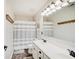 Clean bathroom with double sinks and shower/tub combo at 5230 Berkshire South Blvd, Greenwood, IN 46142