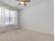 Cozy bedroom featuring neutral walls, carpet, white curtains and a ceiling fan at 15759 Hargray Dr, Noblesville, IN 46062