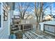 Wooden deck overlooking backyard and neighborhood at 207 E Ohio St, Fortville, IN 46040