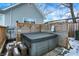 Private hot tub with wood privacy screen at 207 E Ohio St, Fortville, IN 46040