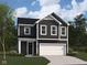 Two-story home with gray siding, white trim, and a two-car garage at 5144 Rolling Meadow Blvd, Indianapolis, IN 46237