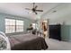 Bright bedroom with a comfortable bed and built-in workspace at 6265 Canterbury Dr, Zionsville, IN 46077