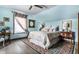 Charming bedroom with ornate accents and hardwood floors at 634 E Vermont St, Indianapolis, IN 46202
