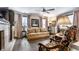 Spacious living room with hardwood floors and decorative furniture at 634 E Vermont St, Indianapolis, IN 46202