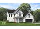 Two story farmhouse style home with white siding, black roof and a spacious front yard at 6752 W Buck Stone Dr, McCordsville, IN 46055