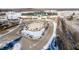 Aerial view of clubhouse with parking and landscaping at 7042 Tyler Ln, Indianapolis, IN 46217