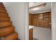 Finished basement with built-in shelving and closets at 1023 Franklin St, Columbus, IN 47201