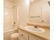 Clean bathroom featuring a shower/tub combo, toilet and vanity with sink at 1292 Bearsden Cir, Avon, IN 46123