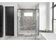 Large walk-in shower with multiple shower heads and stylish tile work at 14028 Grannan Ln, Carmel, IN 46074
