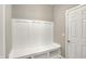 Mudroom area with coat hooks and storage bench at 3844 Albert Ln, Bargersville, IN 46106