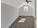 Bedroom with carpet, window with blinds, ceiling fan with light fixture, and grey walls at 386 White Oak Ln, Greenwood, IN 46142