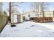 Backyard with shed and snow-covered ground at 769 Iron Bridge Rd, Cicero, IN 46034