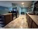 Kitchen with tile floor, wooden countertops and stainless steel appliances at 7903 Roseway Ct, Indianapolis, IN 46226