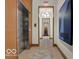 Hallway with modern lighting and artwork at 855 N East St # 302, Indianapolis, IN 46202
