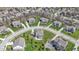 Aerial view of a home situated on a cul-de-sac with a large backyard and pool at 11383 Sea Side Ct, Fishers, IN 46040