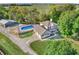 Aerial view of a two-story home with pool, detached garage, and expansive grounds at 740 S County Road 775 W, Coatesville, IN 46121