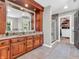 Primary bathroom with double vanity and large shower at 740 S County Road 775 W, Coatesville, IN 46121