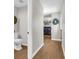 Main floor bathroom with toilet and laundry room access at 740 S County Road 775 W, Coatesville, IN 46121