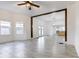 Open concept living area with hardwood floors and kitchen view at 1022 Villa Ave, Indianapolis, IN 46203